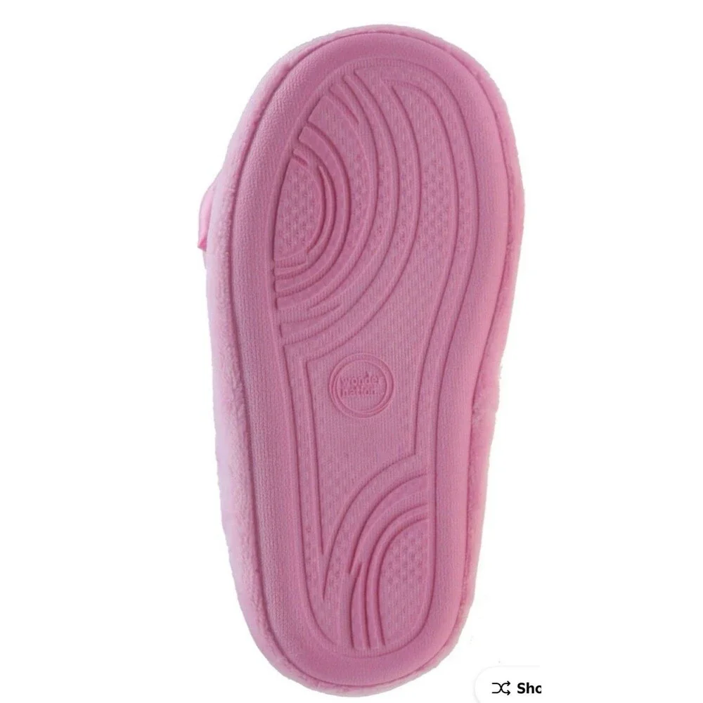 Wonder Nation‎ Toddler Girls Slippers-Pink-Bow-Size 9-10-NWT